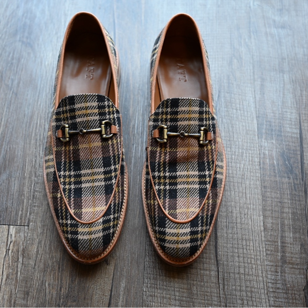 Taft Brown and Black Loafers with Horsebit Detail